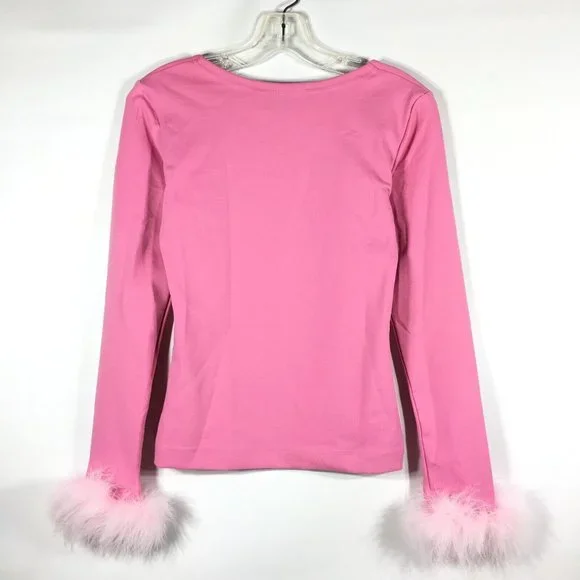 Sleeper Womens Weekend Chic Set Feather Top With Leggings XL 10-14 Pink - Picture 7 of 15